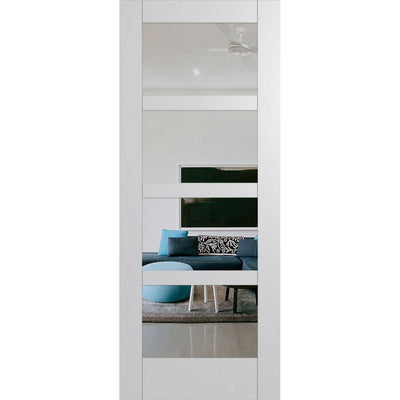 Hume Doors Hampton HAM4 (2040mm x 520mm x 35mm) Hampton Construction Primed MDF Clear Internal Door - Sydney Home Centre