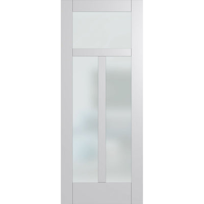 Hume Doors Hampton HAM5 (2040mm x 520mm x 35mm) Hampton Construction Primed MDF Translucent Internal Door - Sydney Home Centre