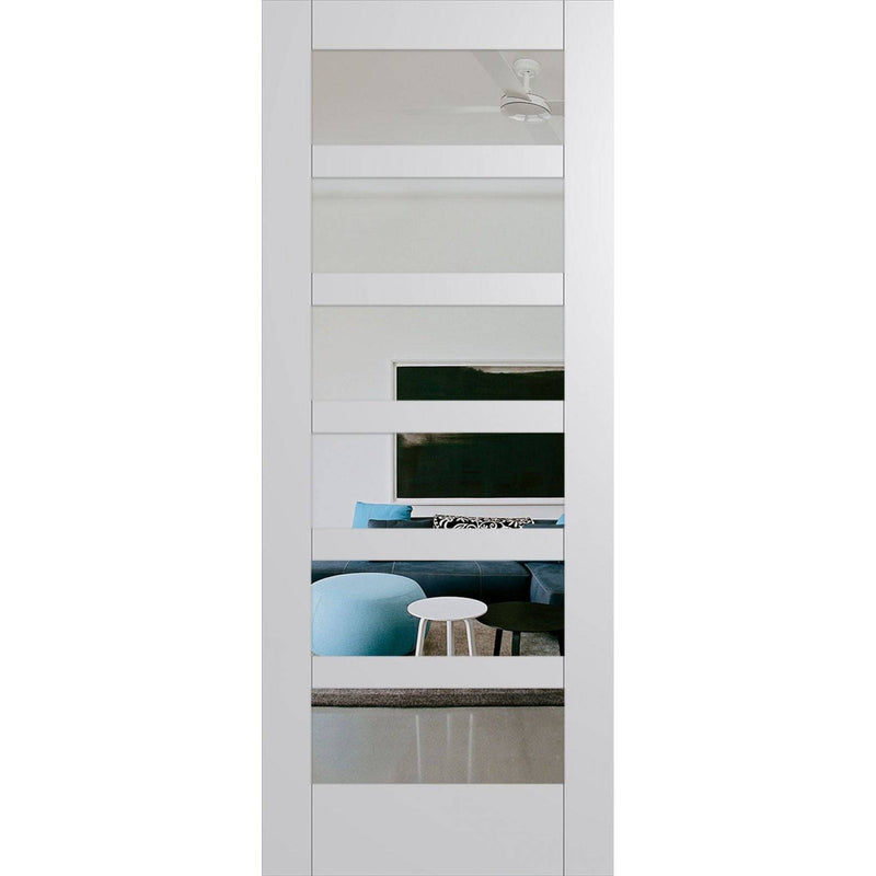 Hume Doors Hampton HAM6 (2340mm x 520mm x 35mm) Hampton Construction Primed MDF Clear Internal Door - Sydney Home Centre