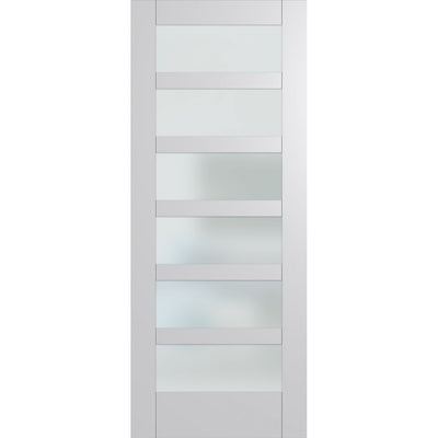 Hume Doors Hampton HAM6 (2340mm x 820mm x 35mm) Hampton Construction Primed MDF Translucent Internal Door - Sydney Home Centre