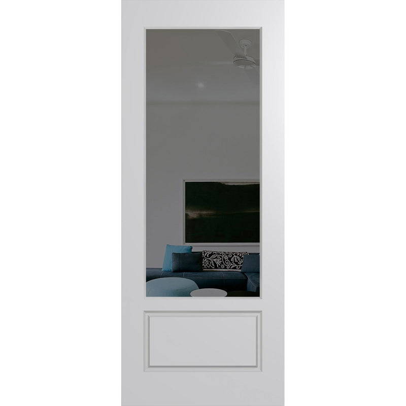 Hume Doors HAV100 (2040mm x 820mm x 40mm) Solid HMR MDF Core SPM Grey Tint Haven Entrance Door - Sydney Home Centre