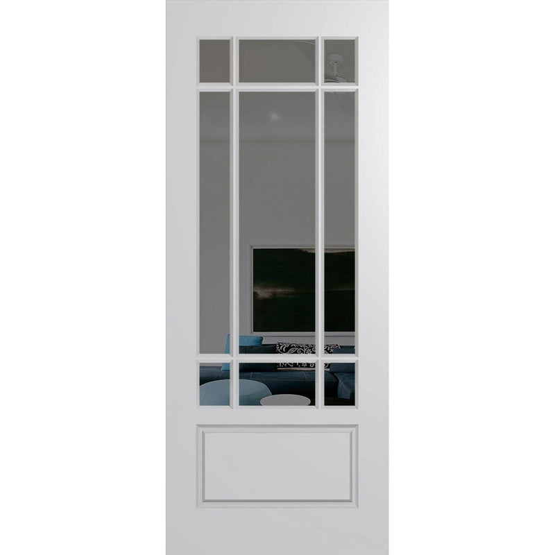 Hume Doors HAV99 (2040mm x 820mm x 40mm) Solid HMR MDF Core SPM Grey Tint Haven Entrance Door - Sydney Home Centre