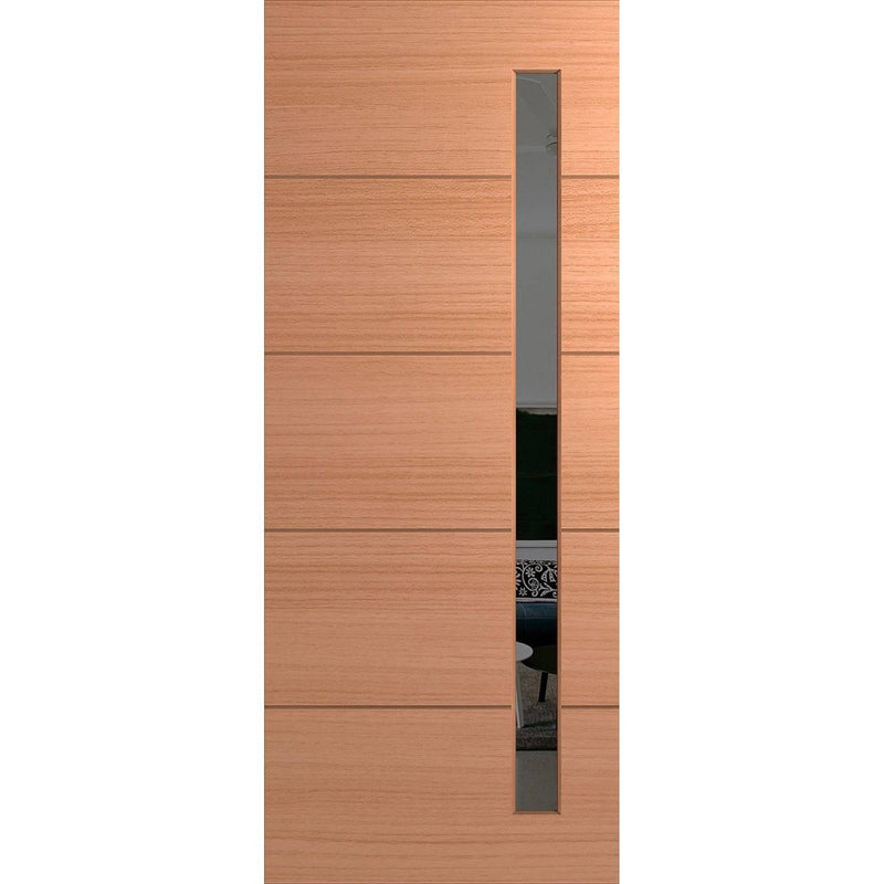 Hume Doors Linear Entrance XLR160 (2040mm x 820mm x 40mm) SPM Grey Tint Entrance Door - Sydney Home Centre