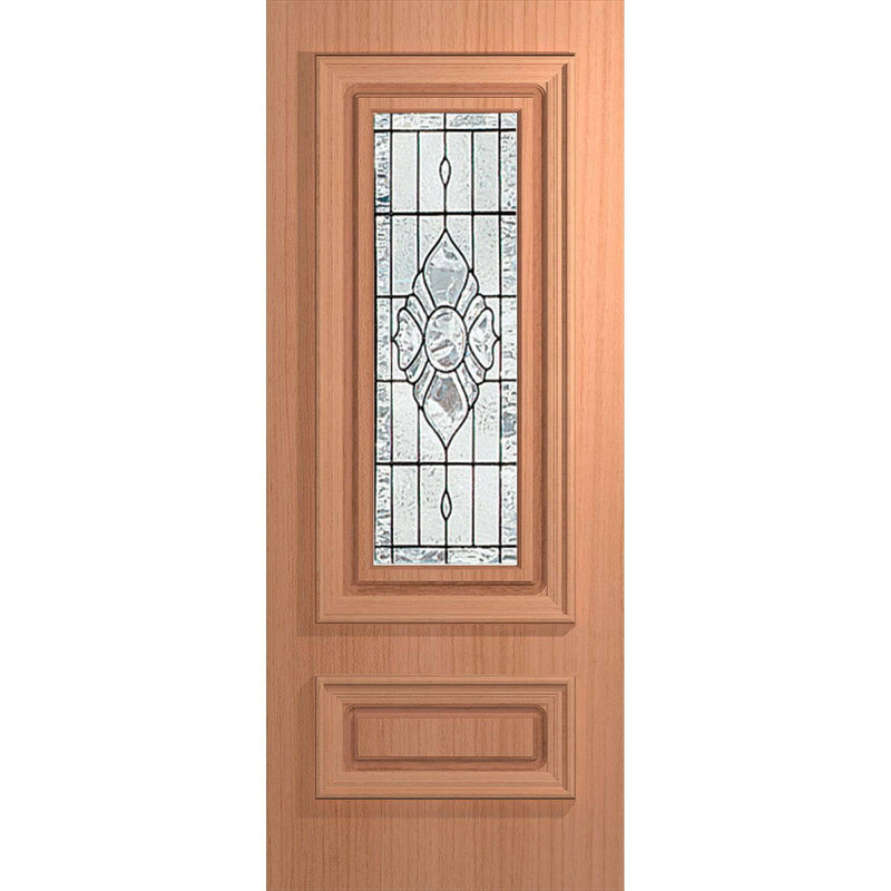 Hume Doors Regency XR5 (2040mm x 820mm x 40mm) Solid HMR MDF Core (DB) SPM Triple Glaze Leadlight (Bevel Flower) Entrance Door - Sydney Home Centre