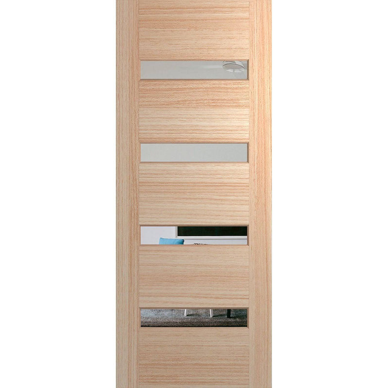 Hume Doors Savoy 820 XS11 (2040mm x 820mm x 40mm) Blackbutt Clear Entrance Door - Sydney Home Centre