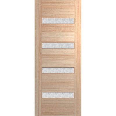 Hume Doors Savoy 820 XS11 (2040mm x 820mm x 40mm) Blackbutt Rice Paper Entrance Door - Sydney Home Centre