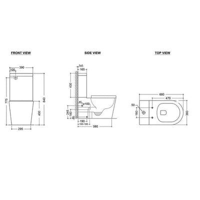 Inspire Alzano Box Rim Toilet Suite White - Sydney Home Centre