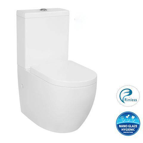 Inspire Deluso Box Rim Toilet Suite White - Sydney Home Centre