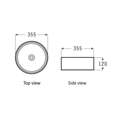 Inspire Round 355mm Basin Gloss White - Sydney Home Centre