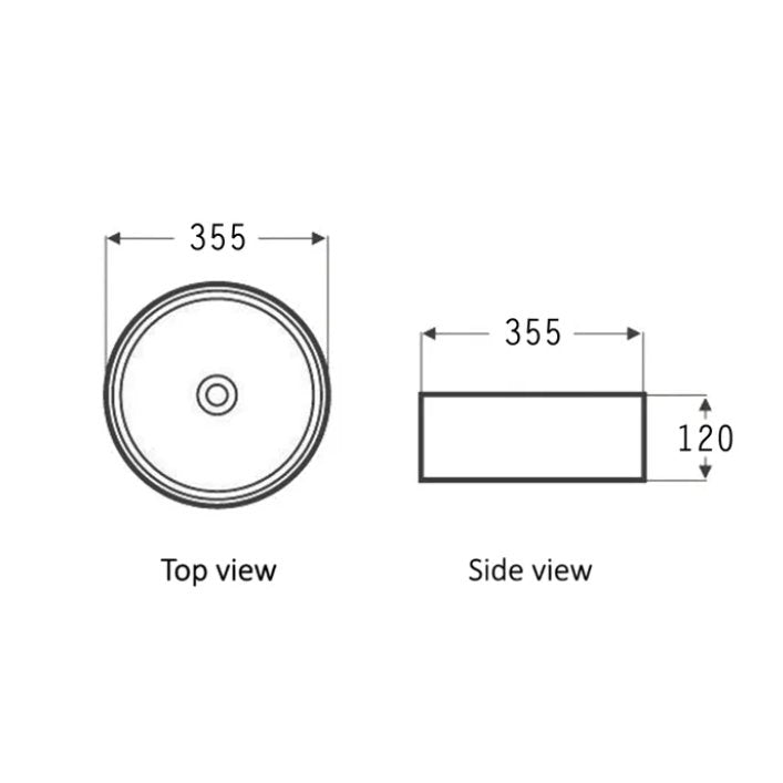 Inspire Round 355mm Basin Gloss White - Sydney Home Centre