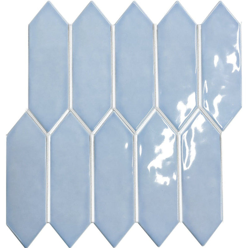 Light Blue Gloss Porcelain Glazed Ripple Surface Arrow - Sydney Home Centre