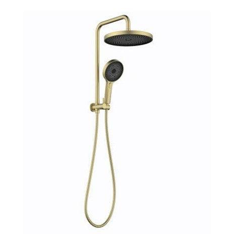 Linkware The Gabe Twin Shower Brushed Gold - Sydney Home Centre