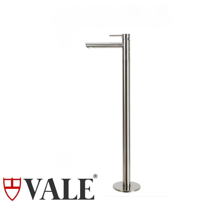 Vale Molla Floor Standing Bath Mixer With Swivel Spout Brushed Nickel - Sydney Home Centre