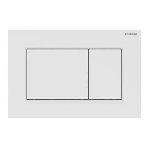 Mercio Geberit Sigma30 Matte White Flush Plate With White Trim - Sydney Home Centre