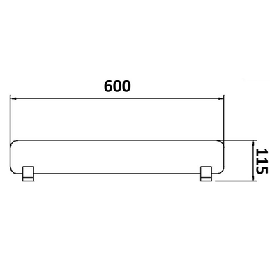 Millennium Tapware Akemi Glass Shelf Matte Black & Chrome - Sydney Home Centre