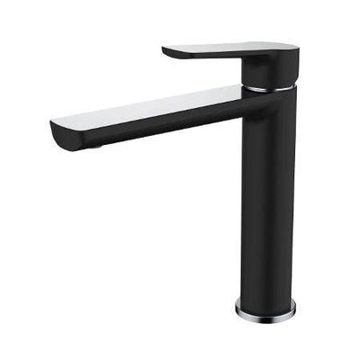 Millennium Tapware Akemi Mid Rise Vessel Mixer Matte Black & Chrome - Sydney Home Centre