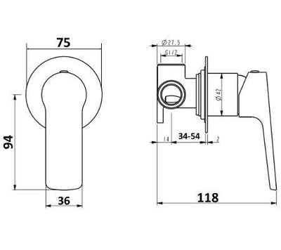 Millennium Tapware Akemi Shower Mixer Square White & Chrome - Sydney Home Centre