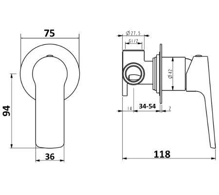 Millennium Tapware Akemi Shower Mixer Square White & Chrome - Sydney Home Centre