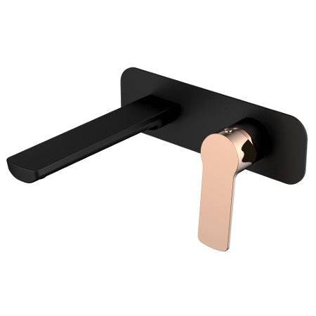 Millennium Tapware Akemi Wall Basin Mixer Matte Black & Rose Gold - Sydney Home Centre