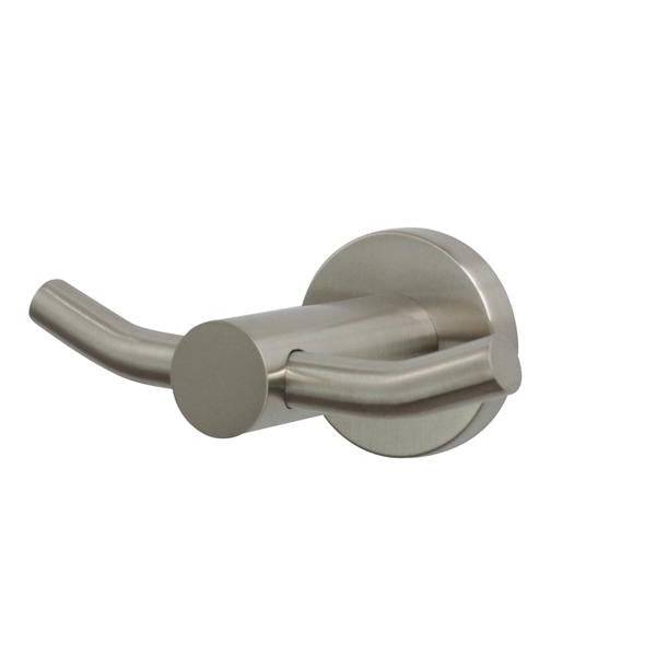 Mirage Double Robe Hook Brushed Nickel - Sydney Home Centre