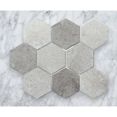 Mixed Colours Matte Porcelain Glazed 95x110mm Hexagon - Sydney Home Centre