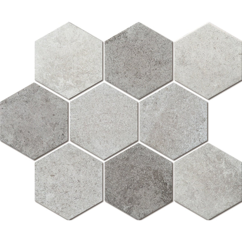 Mixed Colours Matte Porcelain Glazed 95x110mm Hexagon - Sydney Home Centre