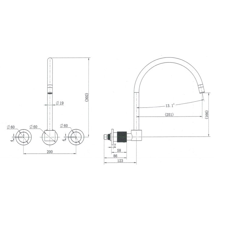 MN Cadence 1/4 Turn Wall Sink Set Chrome - Sydney Home Centre