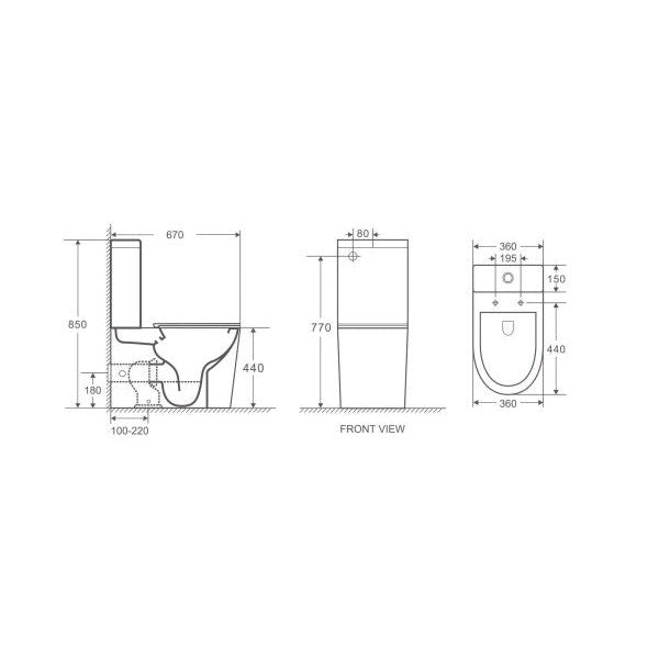 Morton Quiet Flush Tornado Rimless Toilet Suite - Sydney Home Centre