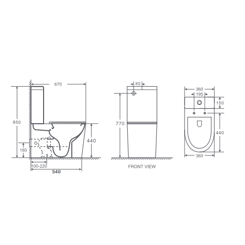 Morton Quiet Flush Tornado Rimless Toilet Suite - Sydney Home Centre