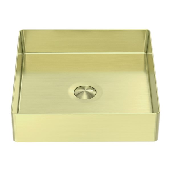 Nero 400mm Square Stainless Steel Basin Brushed Gold - Sydney Home Centre