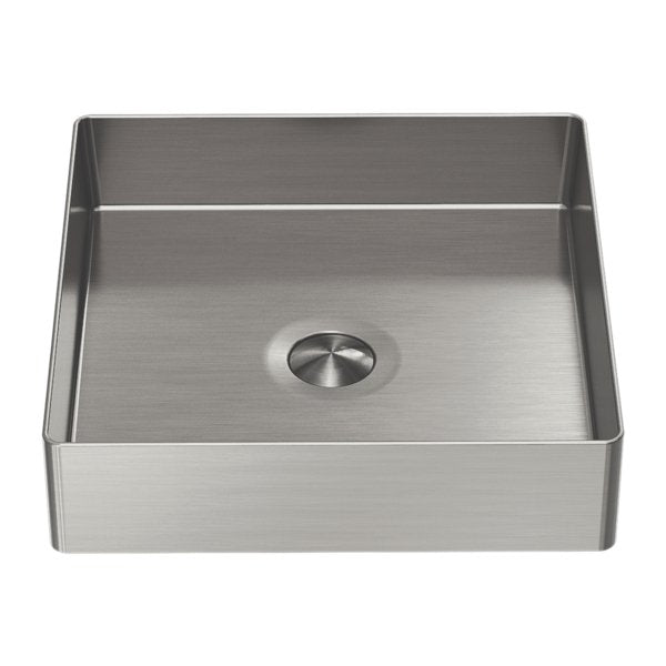 Nero 400mm Square Stainless Steel Basin Brushed Nickel - Sydney Home Centre