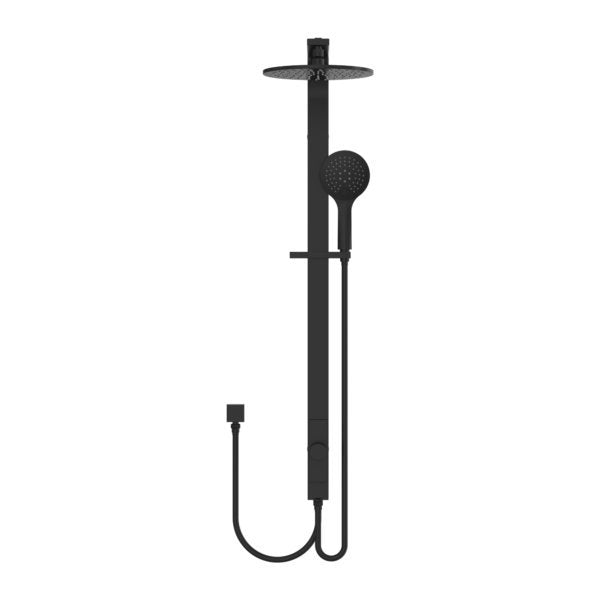 Nero Astra Rain Round Shower Set Double Hose Matte Black - Sydney Home Centre