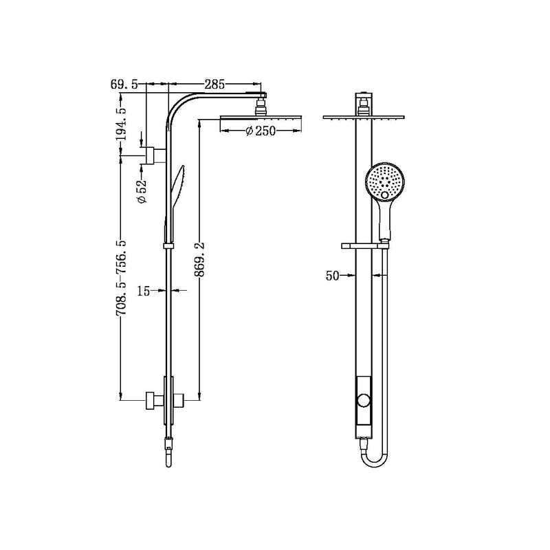 Nero Astra Rain Round Shower Set Single Hose Chrome - Sydney Home Centre