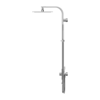 Nero Astra Rain Square Shower Set Double Hose Chrome - Sydney Home Centre