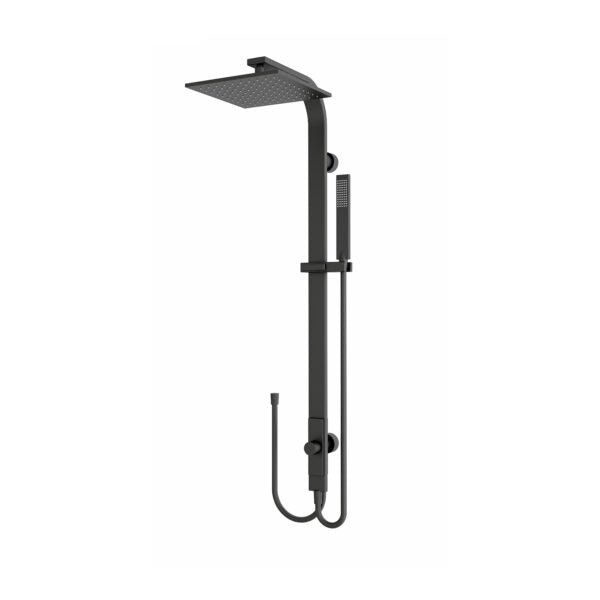 Nero Astra Rain Square Shower Set Double Hose Matte Black - Sydney Home Centre