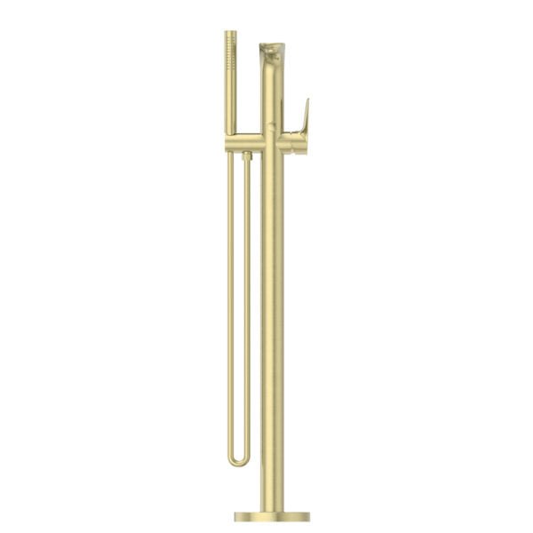 Nero Bianca Floor Standing Bath Mixer With Hand Shower Brushed Gold - Sydney Home Centre