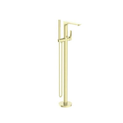 Nero Bianca Floor Standing Bath Mixer With Hand Shower Brushed Gold - Sydney Home Centre