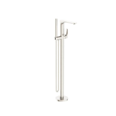 Nero Bianca Floor Standing Bath Mixer With Hand Shower Brushed Nickel - Sydney Home Centre