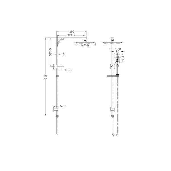 Nero Celia New Shower Set Brushed Nickel - Sydney Home Centre