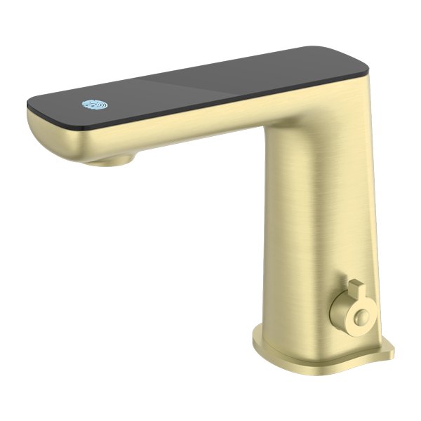 Nero Claudia Sensor Mixer With Black Top Display Brushed Gold - Sydney Home Centre