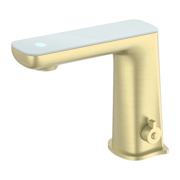 Nero Claudia Sensor Mixer With White Top Display Brushed Gold - Sydney Home Centre