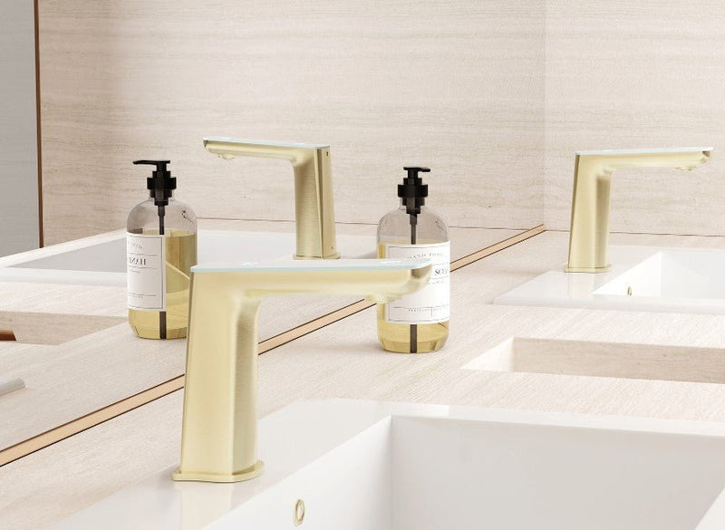 Nero Claudia Sensor Mixer With White Top Display Brushed Gold - Sydney Home Centre