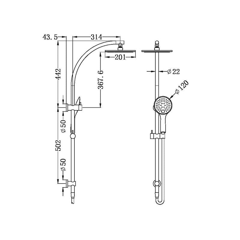 Nero Dolce Shower Column Set Chrome - Sydney Home Centre