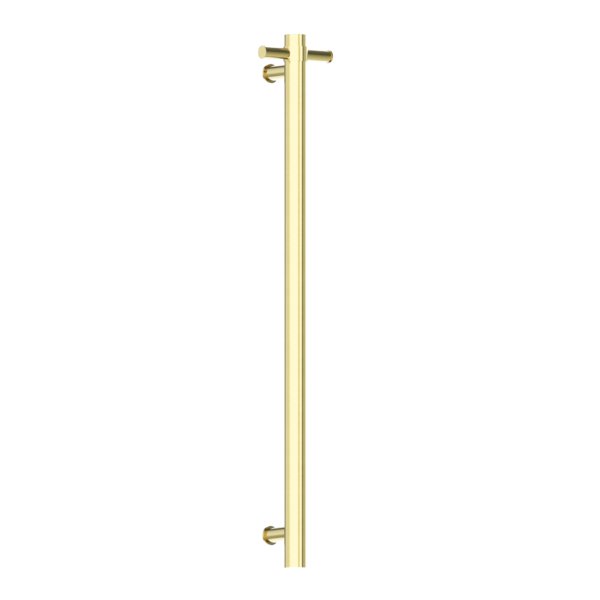 Nero Heated Vertical Towel Rail Brushed Gold - Sydney Home Centre