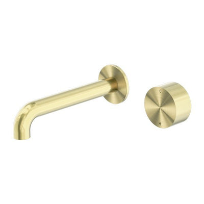 Nero Kara Progressive Wall Basin/Bath Mixer 160mm Spout Brushed Gold - Sydney Home Centre