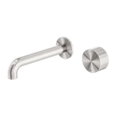 Nero Kara Progressive Wall Basin/Bath Mixer 185mm Spout Brushed Nickel - Sydney Home Centre