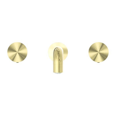 Nero Kara Wall Basin Set 180mm Spout Brushed Gold - Sydney Home Centre