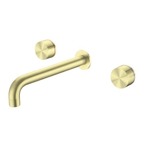 Nero Kara Wall Basin Set 180mm Spout Brushed Gold - Sydney Home Centre