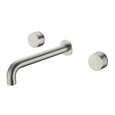 Nero Kara Wall Basin Set 180mm Spout Brushed Nickel - Sydney Home Centre