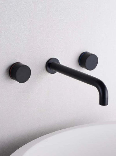 Nero Kara Wall Basin Set 180mm Spout Matte Black - Sydney Home Centre